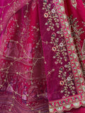 Pretty Pink Zari Embroidery Silk Bridal Lehenga Choli With Double Dupatta