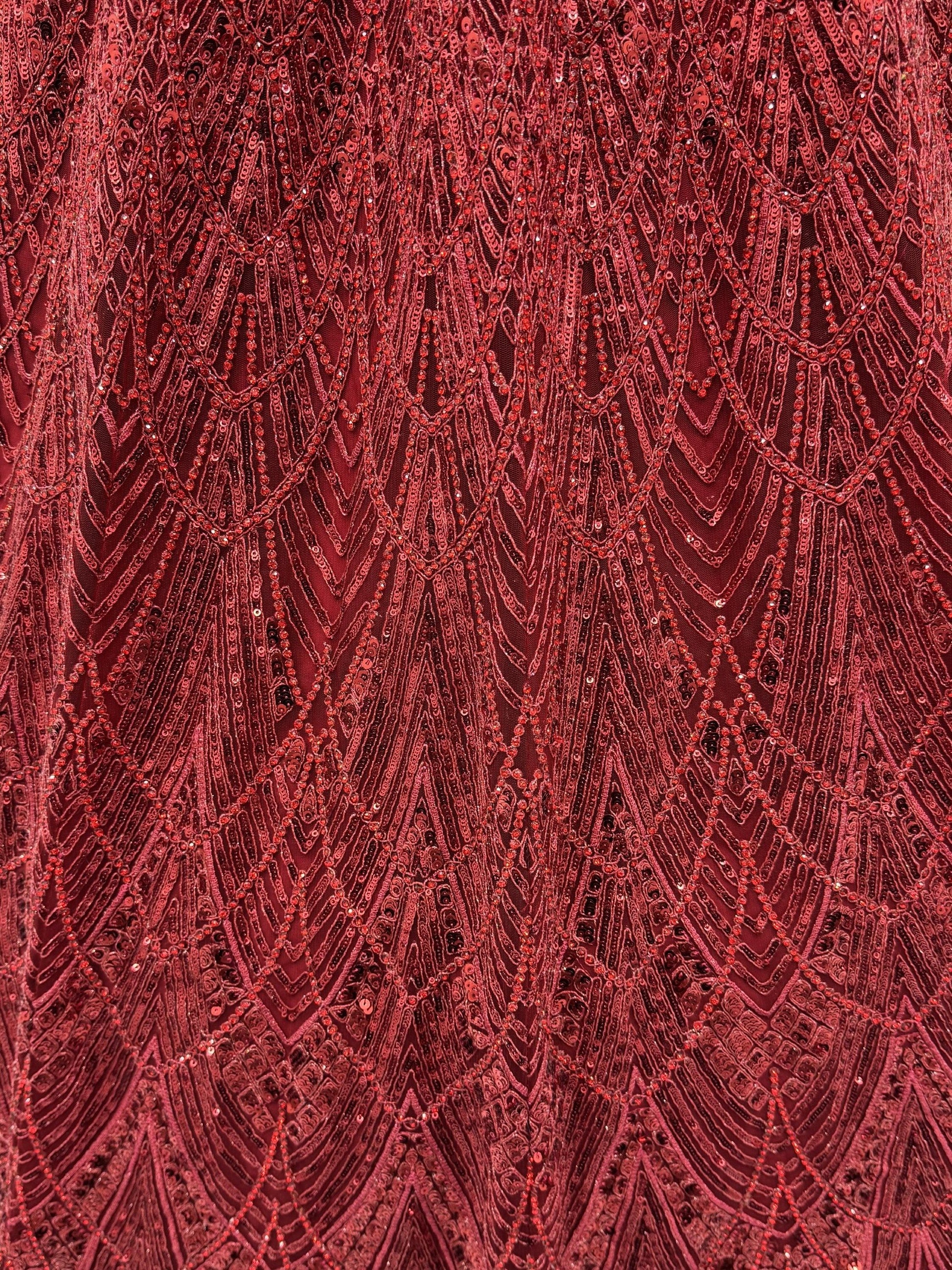 Glamours Maroon Sequins Net Bridal Lehenga Choli With Dupatta