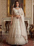 Stunning Off White Sequins Work Net Reception Wear Lehenga Choli