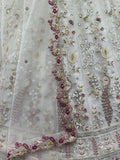 Stunning Off White Sequins Work Net Reception Wear Lehenga Choli
