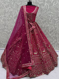 Gorgeous Pink Dori Embroidered Silk Bridal Lehenga Choli With Double Dupatta