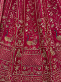 Gorgeous Pink Dori Embroidered Silk Bridal Lehenga Choli With Double Dupatta