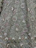 Sparkling Grey Multi-Thread Embroidery Net Bridesmaids Lehenga Choli