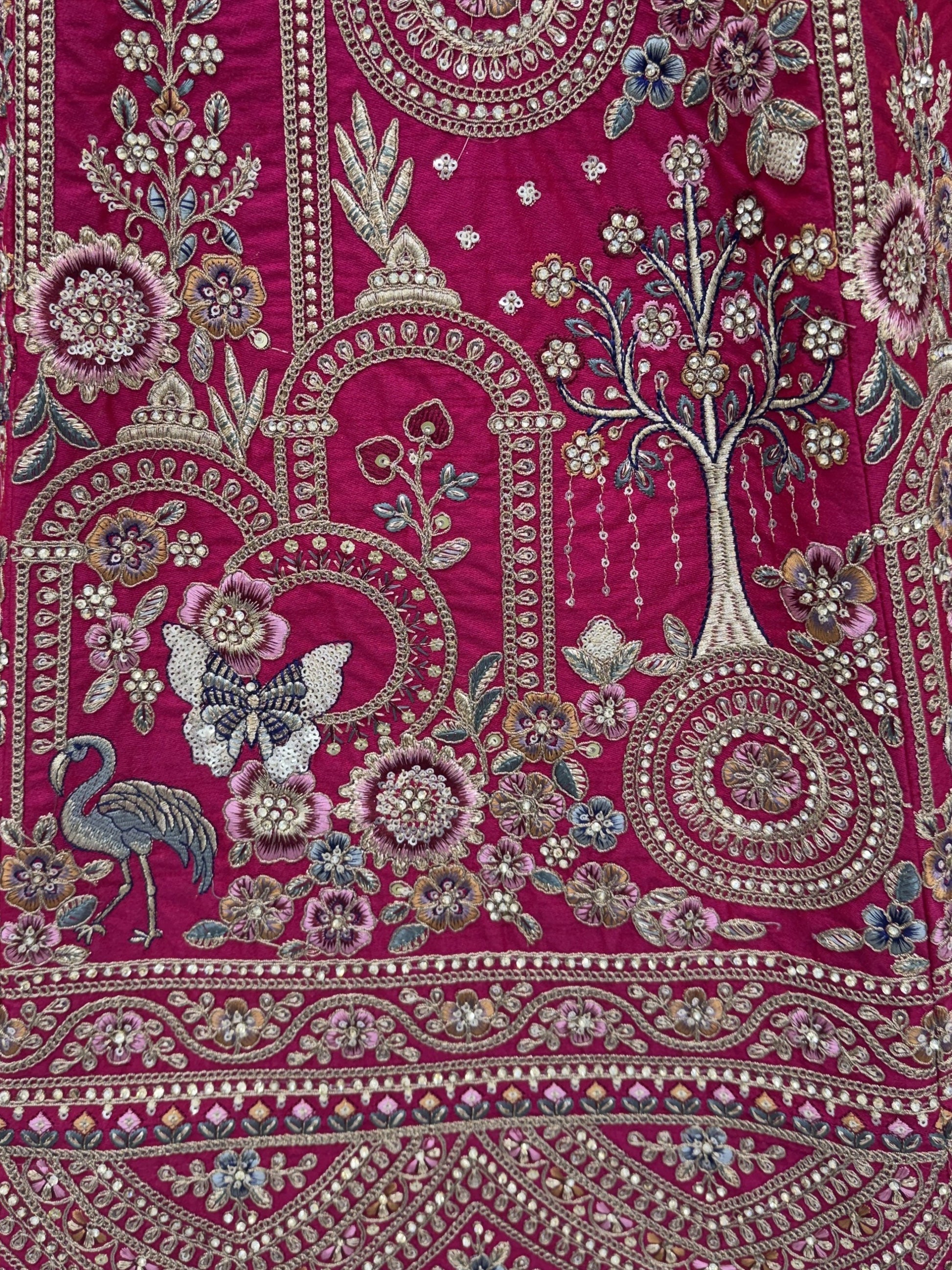 Momentous Pink Zari Work Silk Bridal Lehenga Choli With Double Dupatta