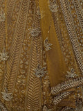 Beautiful Golden Heavy Embroidered Net Bridal Lehenga Choli With Dupatta