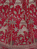 Lovely Red Sequins Silk Bridal Wear Lehenga Choli With Double Dupatta