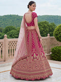 Lovely Pink Dori Work Silk Bridal Wear Lehenga Choli With Double Dupatta