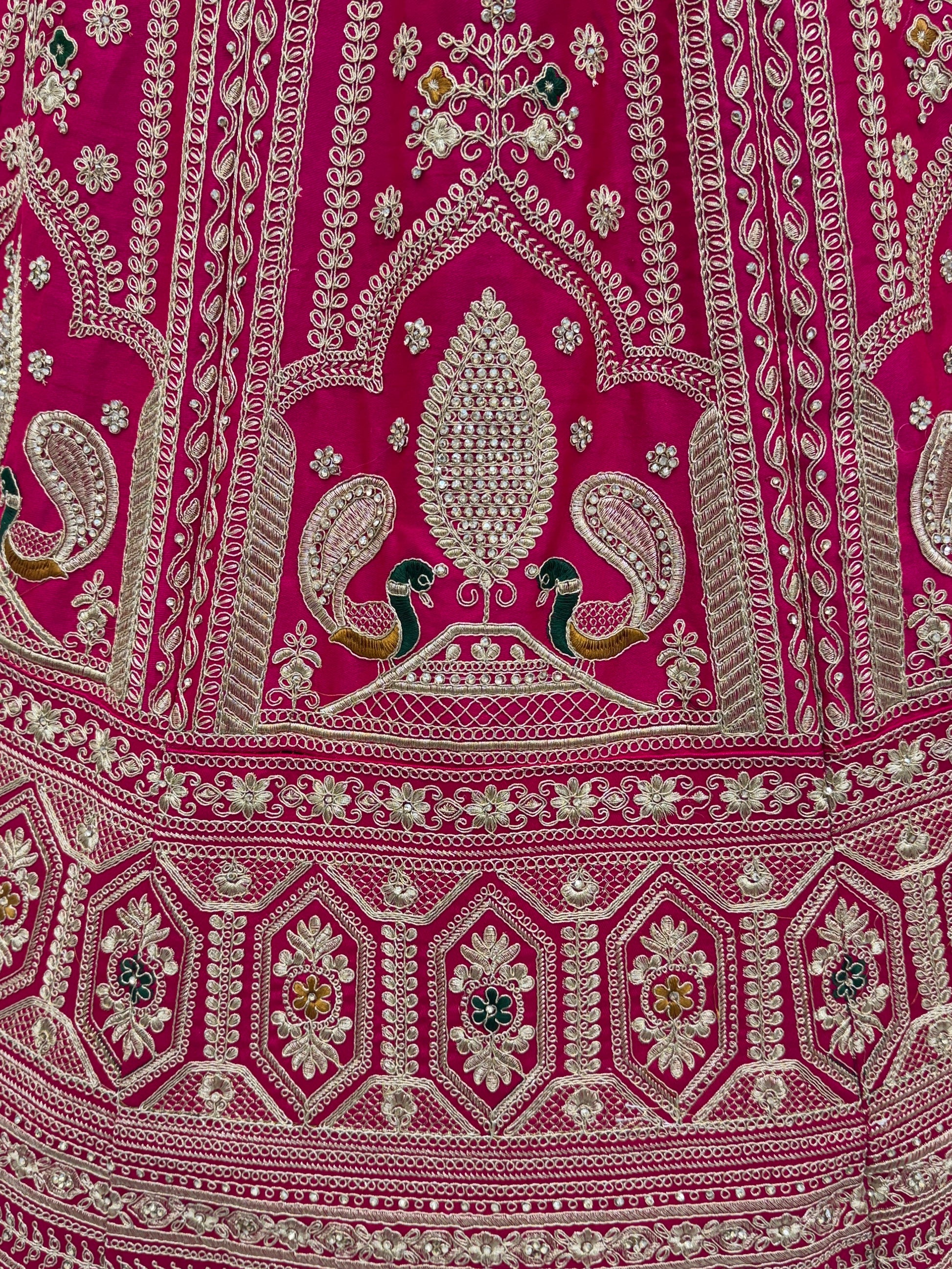 Lovely Pink Dori Work Silk Bridal Wear Lehenga Choli With Double Dupatta
