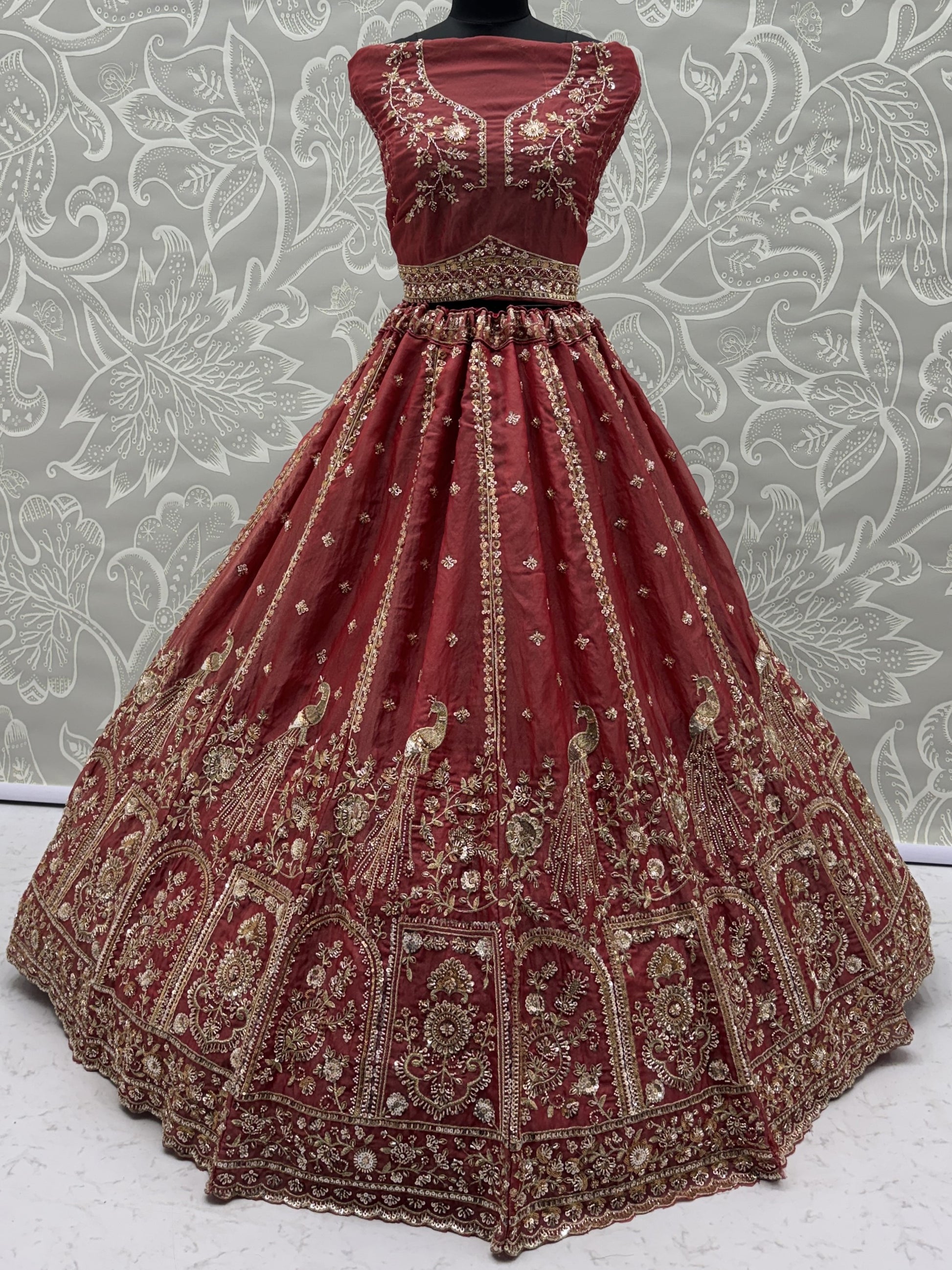 Awesome Dusty Pink Zari Embroidered Silk Bridesmaid Lehenga Choli