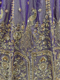 Elegant Lilac Hand Work Silk Reception Wear Lehenga Choli With Dupatta