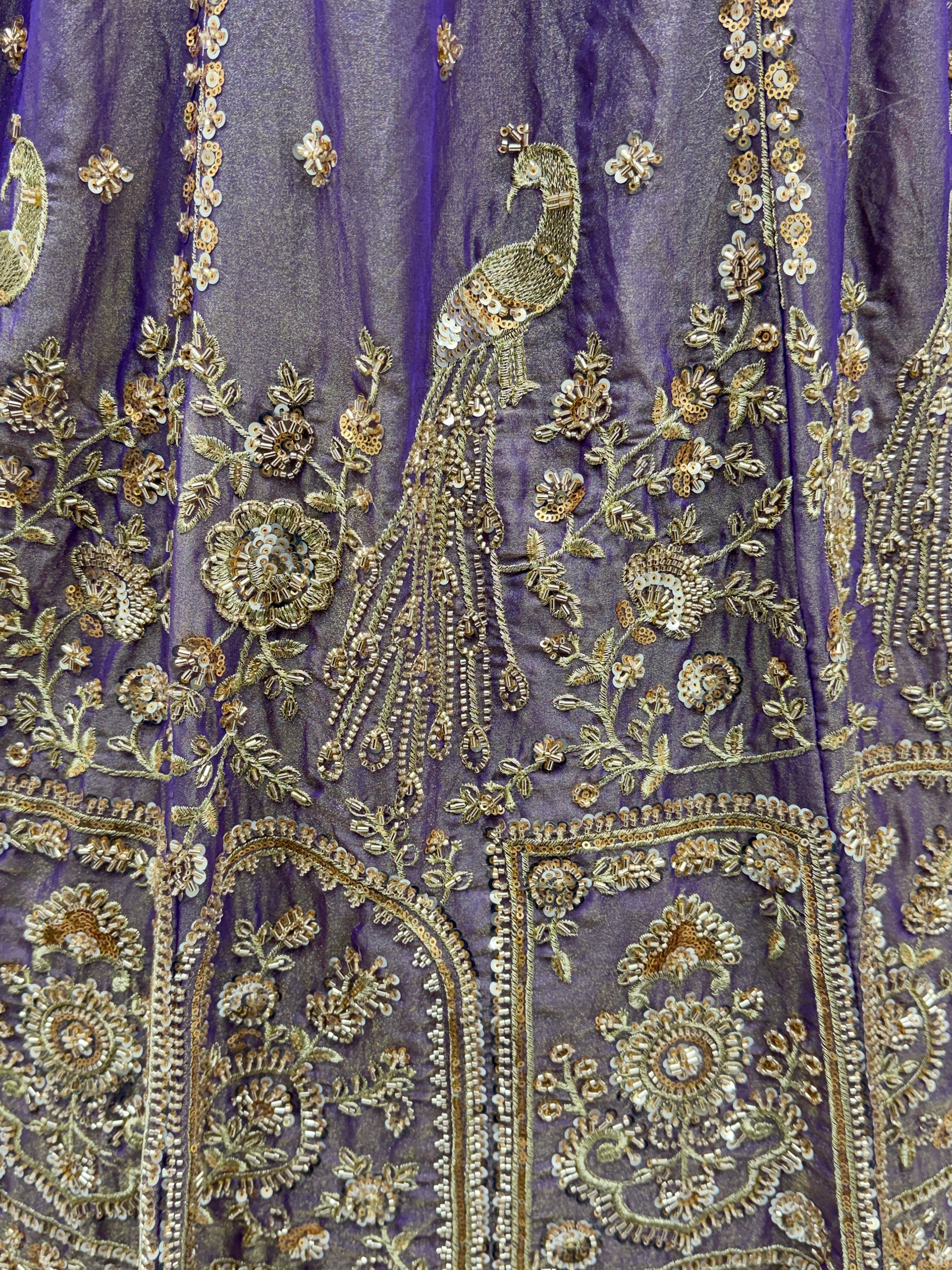 Elegant Lilac Hand Work Silk Reception Wear Lehenga Choli With Dupatta