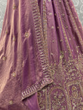 Tantalizing Purple Zari Embroidered Silk Engagement Wear Lehenga Choli