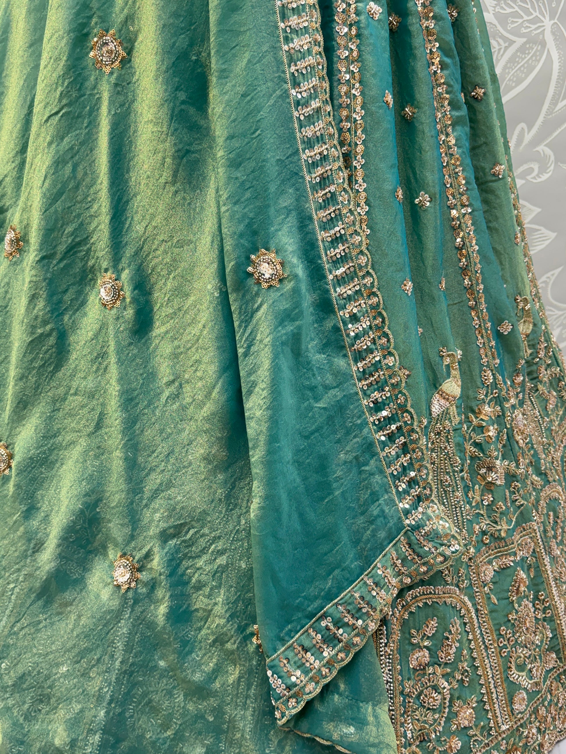 Marvelous Sky-Blue Zari Embroidered Silk Designer Lehenga Choli With Dupatta