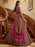 Elegant Pink Sequins Net Bridal Wear Lehenga Choli With Dupatta