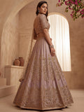 Marvelous Lavender Sequins Silk Bridal Lehenga Choli With Double Dupatta