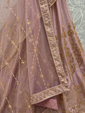 Marvelous Lavender Sequins Silk Bridal Lehenga Choli With Double Dupatta