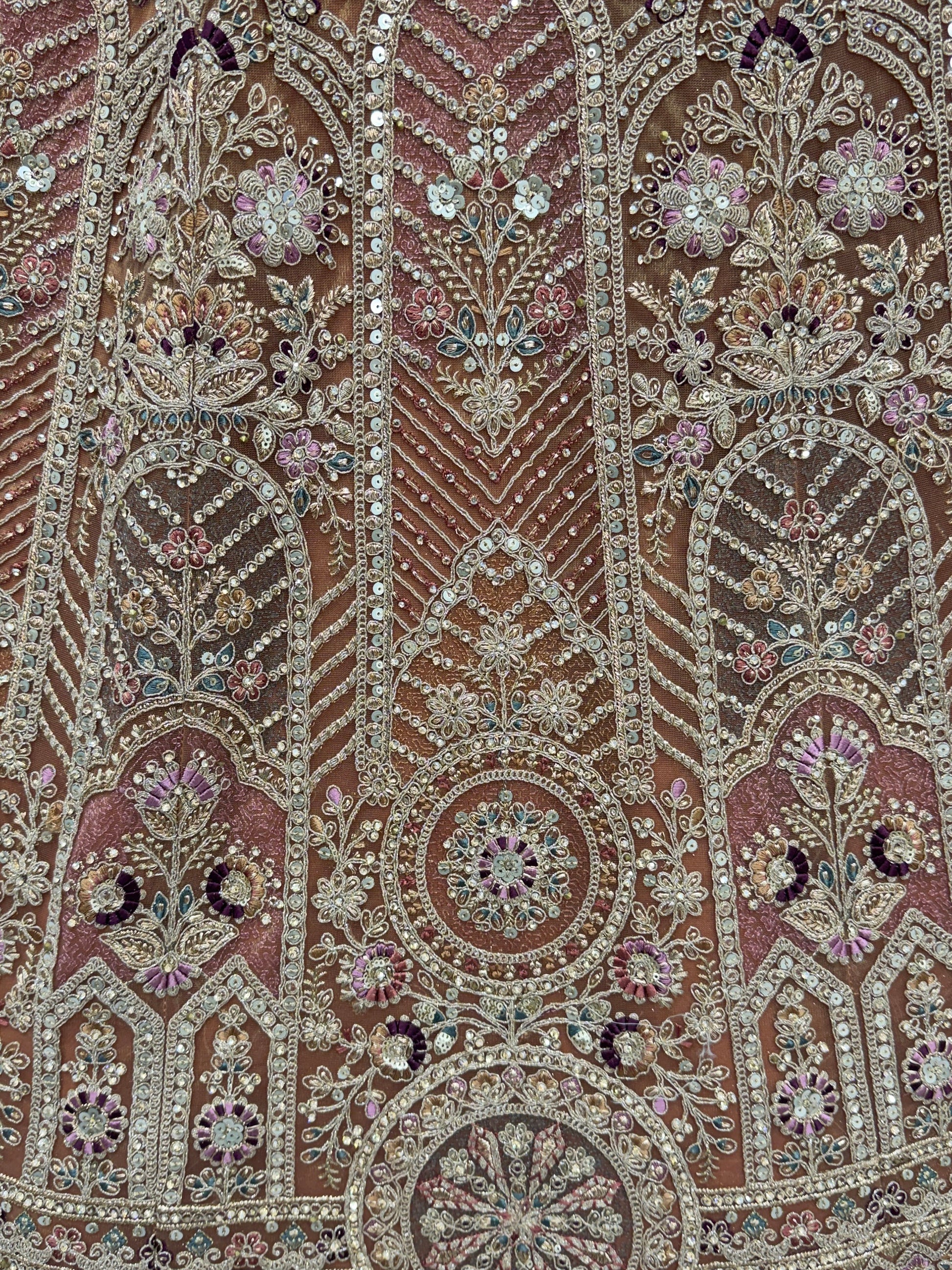 Precious Mustard Yellow Thread Embroidered Net Designer Lehenga Choli