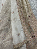 Lovely Off-White Sequins Net Reception Wear Lehenga Choli With Dupatta