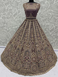 Wonderful Purple Sequins Net Reception Wear Lehenga Choli With Dupatta