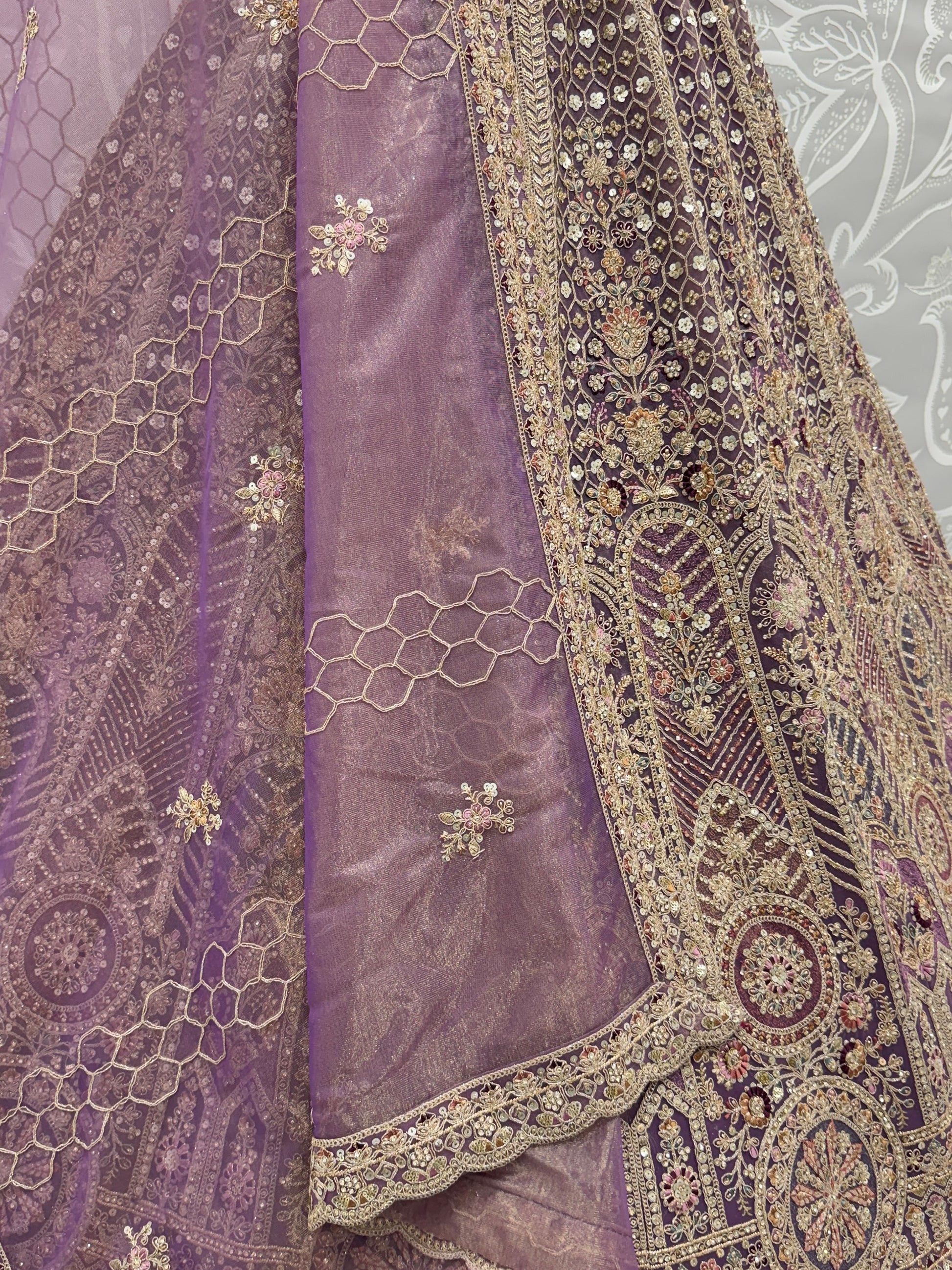 Wonderful Purple Sequins Net Reception Wear Lehenga Choli With Dupatta