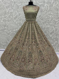 Graceful Green Zari Embroidered Net Engagement Wear Lehenga Choli