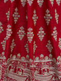 Fantastic Red Hand Work Silk Bridal Wear Lehenga Choli With Double Dupatta