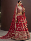 Fantastic Red Hand Work Silk Bridal Wear Lehenga Choli With Double Dupatta