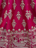 Graceful Pink Zari Embroidered Silk Bridal Lehenga Choli With Double Dupatta