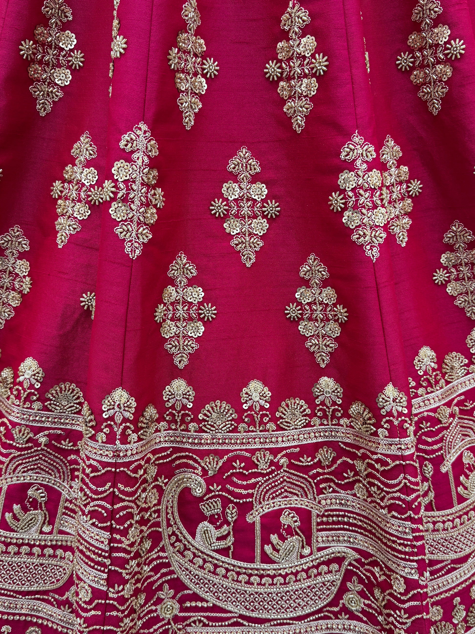 Graceful Pink Zari Embroidered Silk Bridal Lehenga Choli With Double Dupatta