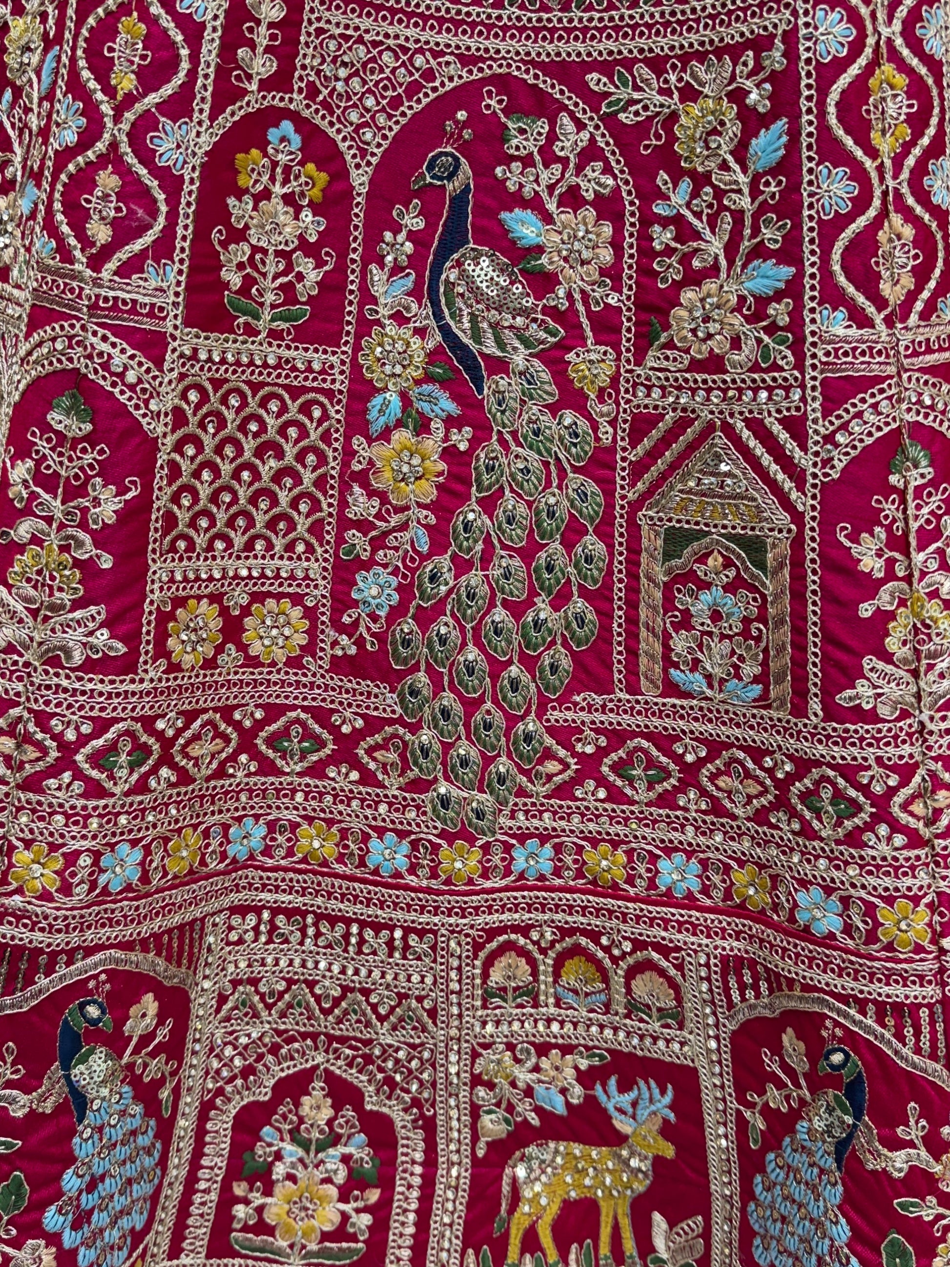 Noteworthy Pink Thread Work Silk Bridal Lehenga Choli With Double Dupatta