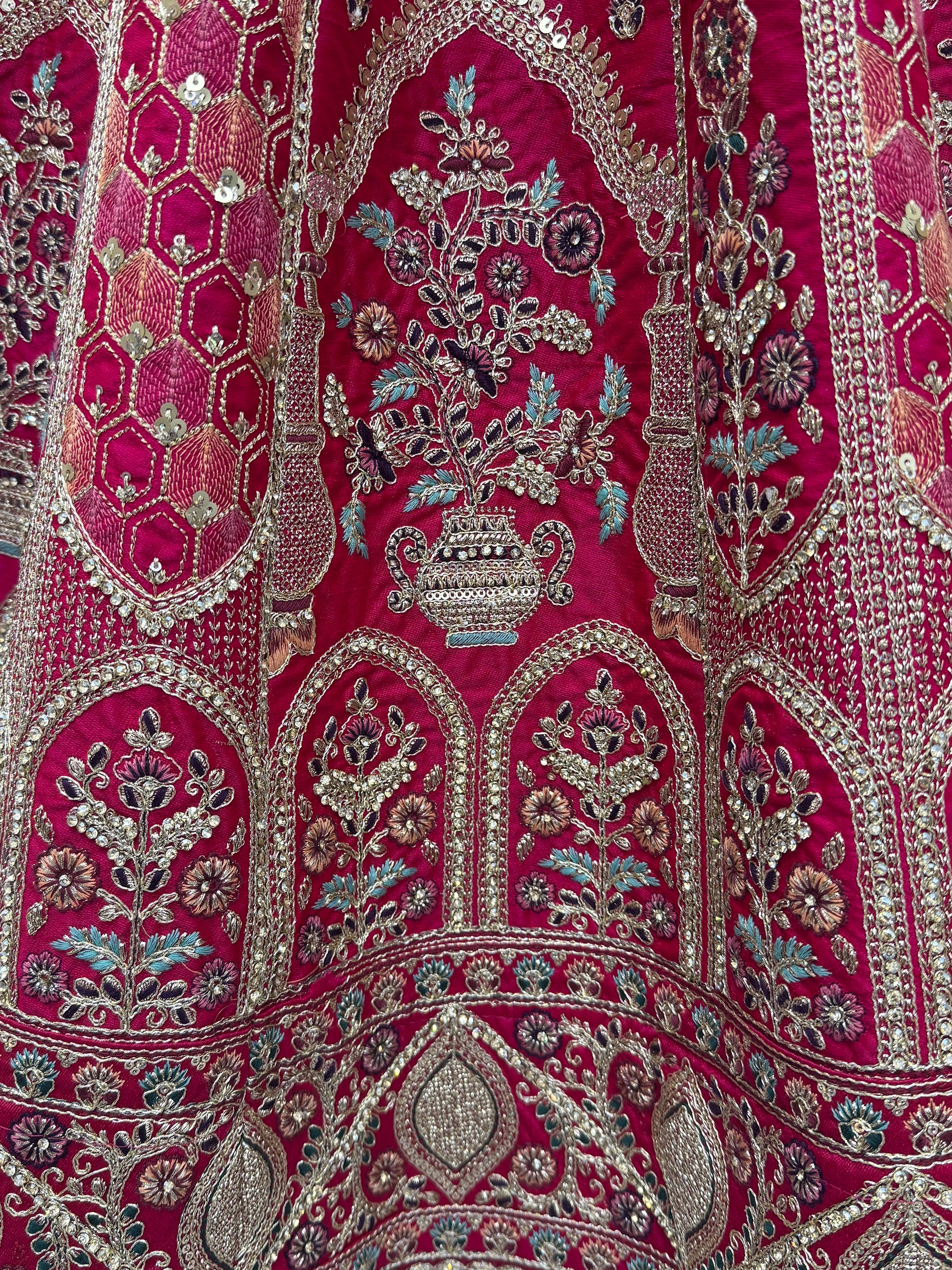 Precious Pink Zari Work Silk Bridal Lehenga Choli With Double Dupatta