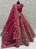 Precious Pink Zari Work Silk Bridal Lehenga Choli With Double Dupatta