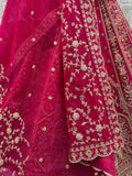 Precious Pink Zari Work Silk Bridal Lehenga Choli With Double Dupatta