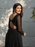 Beautiful Black Georgette Event Wear Anarkali Suit With Dupatta