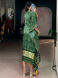 Marvelous Green Digital Printed Gaji Silk Festival Wear Kaftan