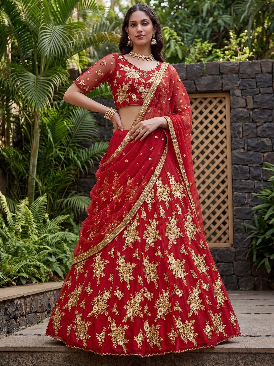 Awesome Maroon Dori Embroidered Net Wedding Lehenga Choli With Dupatta
