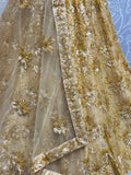 Beautiful Yellow Sequins Net Bridesmaid Lehenga Choli With Dupatta
