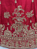Precious Red Zari Embroidery Silk Wedding Wear Lehenga Choli