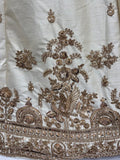 Stunning Off-White Sequins Work Silk Wedding Wear Lehenga Choli