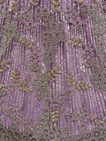 Attractive Lavender Zari Embroidered Net Wedding Wear Lehenga Choli