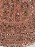 Stunning Dust Pink Diamond Work Net Wedding Wear Lehenga Choli With Dupatta