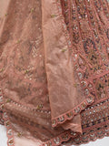 Stunning Dust Pink Diamond Work Net Wedding Wear Lehenga Choli With Dupatta