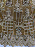 Gorgeous Golden Embroidered Net Wedding Wear Lehenga Choli With Dupatta