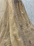 Alluring Beige  Floral  Embroidery Net Bridesmaid Wear Lehenga Choli With Dupatta