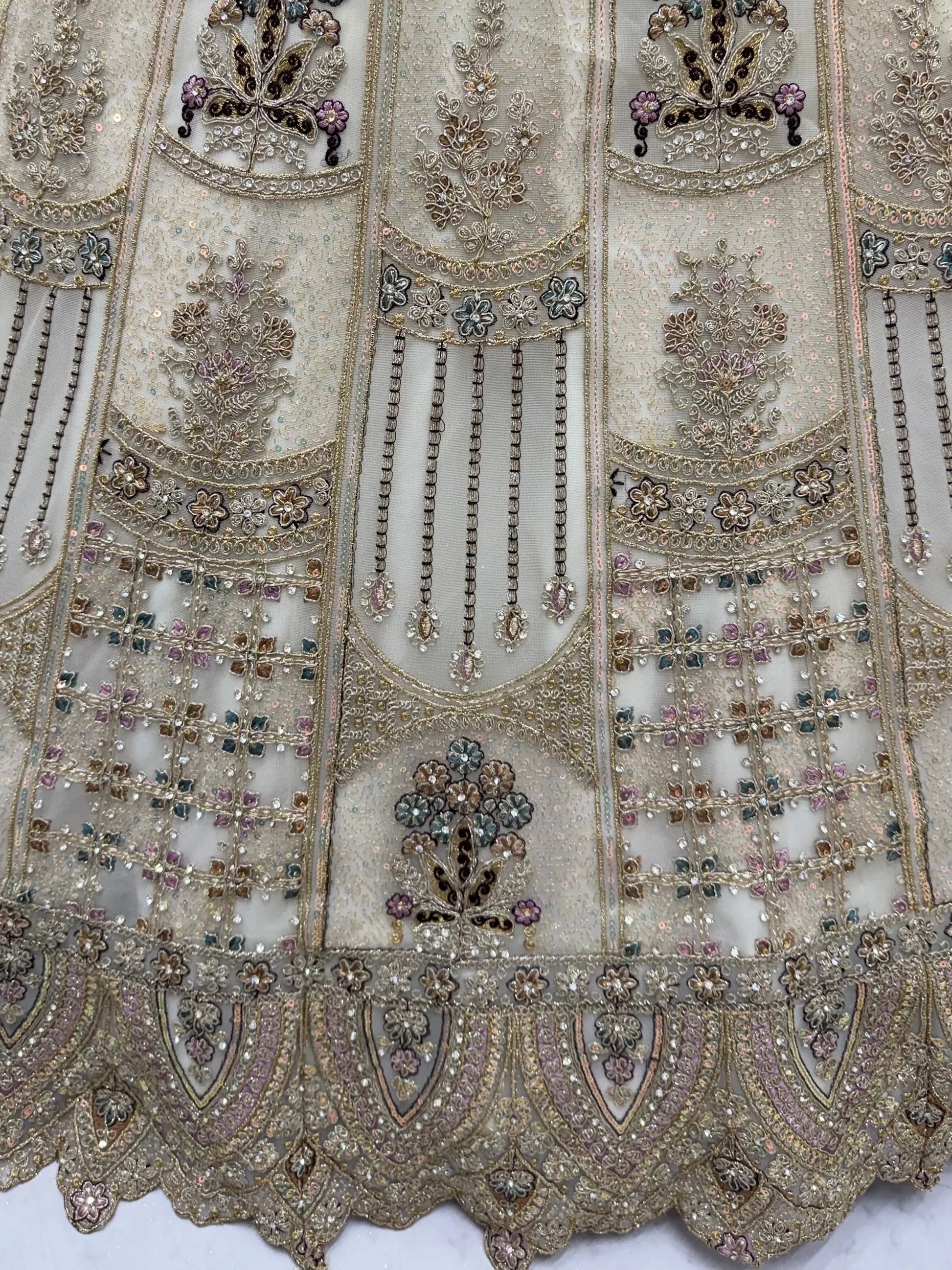 Precious White sequins work Net Wedding Wear Lehenga Choli With Dupatta