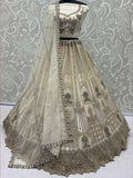 Precious White sequins work Net Wedding Wear Lehenga Choli With Dupatta