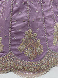 Glowing Lavender Sequins Work Silk Wedding Wear Lehenga Choli With Dupatta