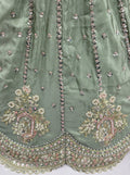 Attractive Pista Green Boota Work  Silk Traditional Wear Lehenga Choli With Dupatta