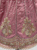 Alluring Dusty Pink Sequins Embellished Silk Wedding Wear Lehenga Choli With Dupatta