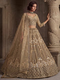 Sparkling Gold Hand Work Net Reception Wear Lehenga Choli With Dupatta